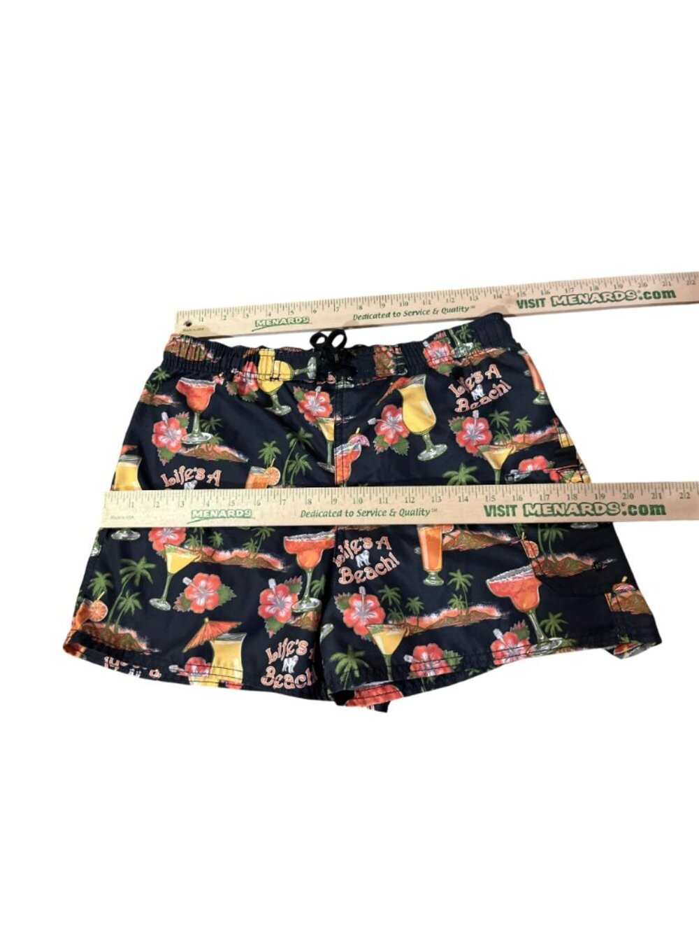 Big Dogs Mens Small Tropical Cocktail Print Swim Trunks 100% Polyester USED - Picture 7 of 12